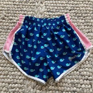Adorable Tyler’s athletic shorts with whale print